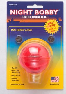 2-1/4" ROUND NIGHT BOBBY LIGHTED FISHING FLOAT RED