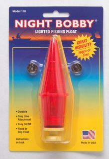 1-1/8" STICK NIGHT BOBBY LIGHTED FISHING FLOAT RED