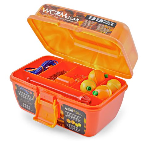 88 PC WORM GEAR TACKLE BOX ORANGE