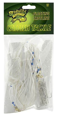 100' FLOATING TROTLINE 20 HOOKS & SWIVELS WHITE