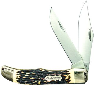 UNCLE HENRY 2 BLADE FOLDING BOWIE KNIFE