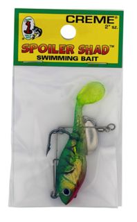 2" SPOILER SHAD SWIM BAIT FIRETIGER CREME