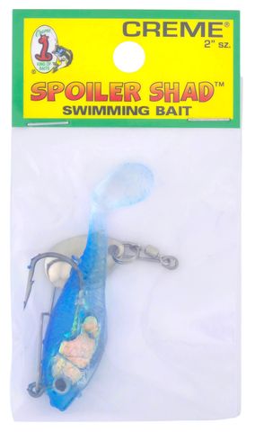 2" SPOILER SHAD SWIM BAIT BLUE BACK CREME