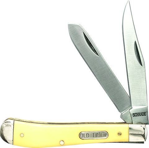 OLD TIMER KNIFE GUNSTOCK TRAPPER YELLOW