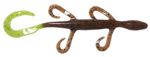 6" LIZARD PUMPKIN/ CHART CREME LURE 7PK