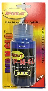 2 OZ SPIKE-IT DIP-N-GLO GARLIC SCENTED LURE DYE BLUE