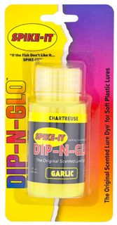 2 OZ SPIKE-IT DIP-N-GLO GARLIC SCENTED LURE DYE CHARTREUSE