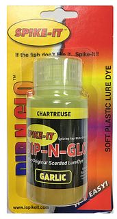 2 OZ SPIKE-IT DIP-N-GLO GARLIC SCENTED LURE DYE CHARTREUSE