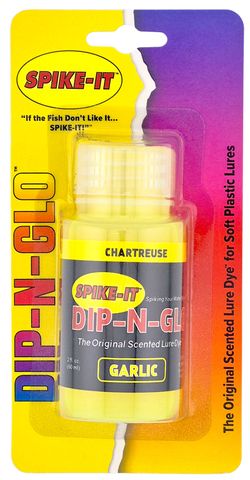 2 OZ SPIKE-IT DIP-N-GLO GARLIC SCENTED LURE DYE CHARTREUSE