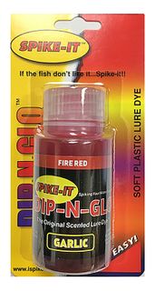 2 OZ SPIKE-IT DIP-N-GLO GARLIC SCENTED LURE DYE FIRE RED