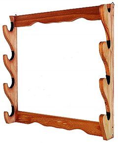 FOUR GUN WOODEN WALL RACK