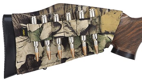 CAMO RIFLE STOCK COVER 4 SHELL HOLDER