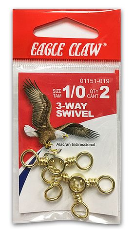 1/0 3-WAY BRASS SWIVEL 2PK   12PK/BX