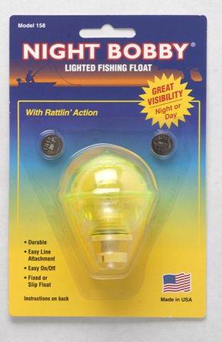 1-5/8" ROUND NIGHT BOBBY LIGHTED FISHING FLOAT YELLOW