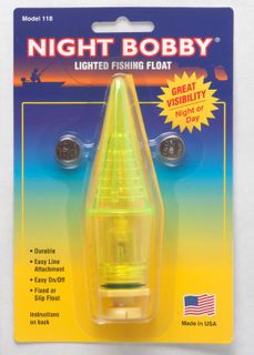 1-1/8" STICK NIGHT BOBBY LIGHTED FISHING FLOAT YELLOW
