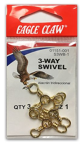 #1 3-WAY BRASS SWIVEL 3PK   12PK/BX