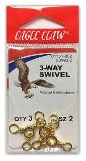 #2 3-WAY BRASS SWIVEL 3PK   12PK/BX