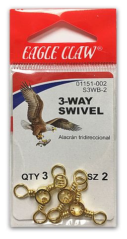 #2 3-WAY BRASS SWIVEL 3PK   12PK/BX