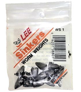 1/8 OZ WORM WEIGHT SINKERS ZIPLOC PKG SZ 1