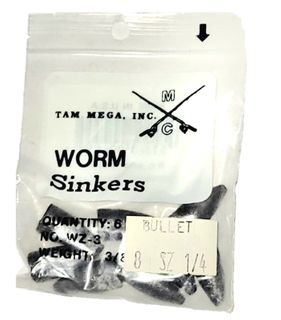 1/4 OZ WORM WEIGHT SINKERS ZIPLOCK PKG SZ 3