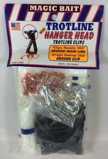 100' ECONOMY TROTLINE 20 HOOKS, SWIVELS & HANGERHEAD CLIPS