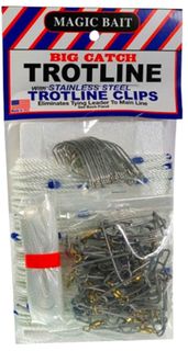 150' BIG CATCH TROTLINE 25 HOOKS, SWIVLES & STAINLESS CLIPS