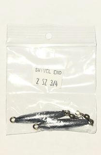 3/4 OZ SWIVEL END SINKERS ZIPLOC BAG 2PK   12PK/BG