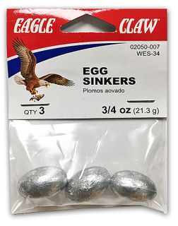 3/4 OZ EGG SINKERS #7 3PK   12PK/BX