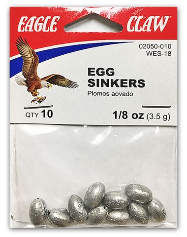 1/8 OZ EGG SINKERS #10 10PK   12PK/BX