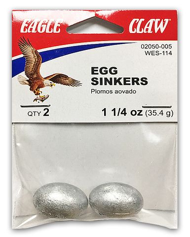 1-1/4 OZ EGG SINKERS #5 2PK   12PK/BX