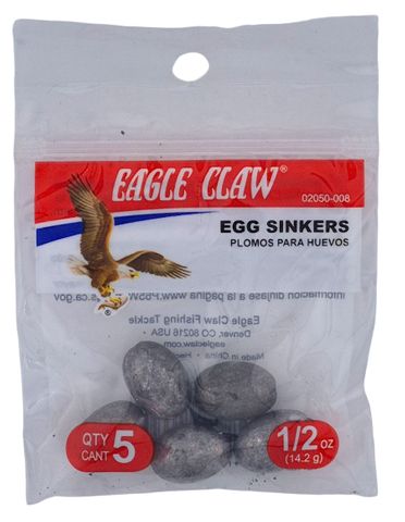 1/2 OZ EGG SINKERS #8 5PK  12PK/BX