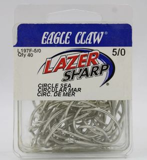 5/0 LAZER CIRCLE SEA- SEA GUARD HOOKS 40PK