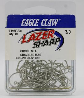 3/0 LAZER CIRCLE SEA- SEA GUARD HOOKS 40PK