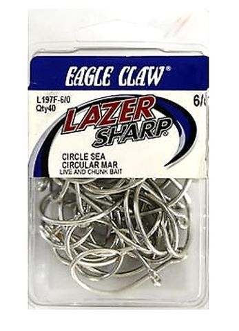 6/0 LAZER CIRCLE SEA- SEA GUARD HOOKS 40PK