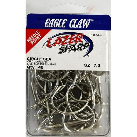 7/0 LAZER CIRCLE SEA- SEA GUARD HOOKS 40PK