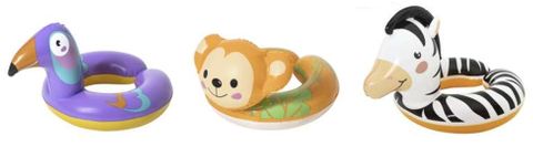 20" H2O GO! SAFARI ANIMAL SWIM RING AGES: 3-6