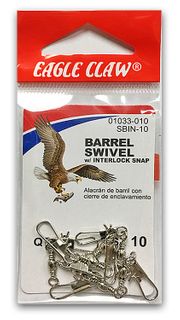 #10 NICKEL BARREL SWIVEL W/INTERLOCK SNAP