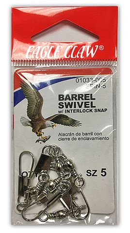 #5 NICKEL BARREL SWIVEL W/INTERLOCK SNAP