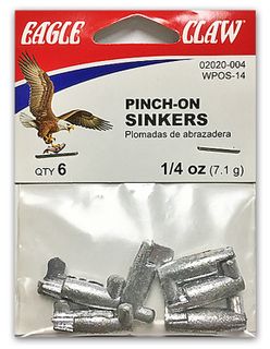 1/4 OZ PINCH-ON SPLIT SINKERS 6PK   12PK/BX