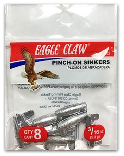 3/16 OZ PINCH-ON SPLIT SINKERS 8PK   12PK/BX