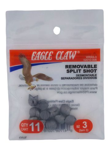 #3 REMOVABLE SPLIT SHOT 11PK   12PK/BX