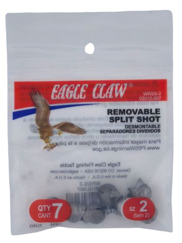 #2 REMOVABLE SPLIT SHOT 7PK   12PK/BX