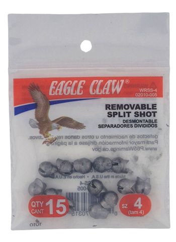 #4 REMOVABLE SPLIT SHOT 15PK   12PK/BX