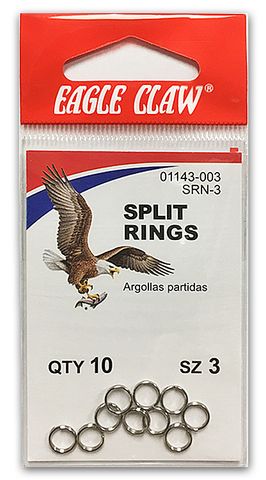 #3 NICKEL SPLIT RINGS 10PK  12PK/BX