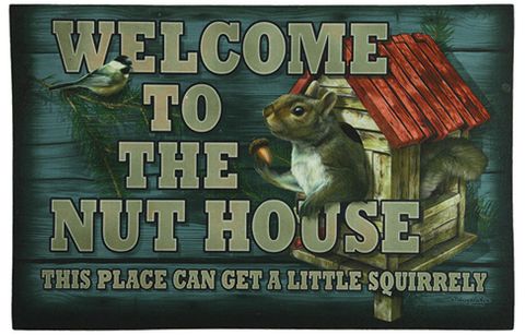 **WSL** 26"X17" DOORMAT WELCOME TO THE NUT HOUSE