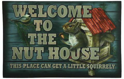 26"X17" DOORMAT WELCOME TO THE NUT HOUSE