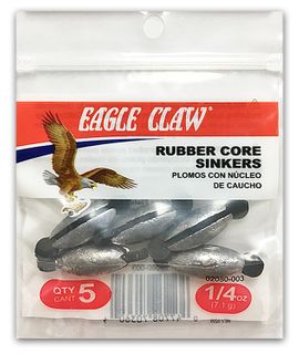 1/4 OZ RUBBER CORE- TWIST LOCK SINKERS 5PK   12PK/BX