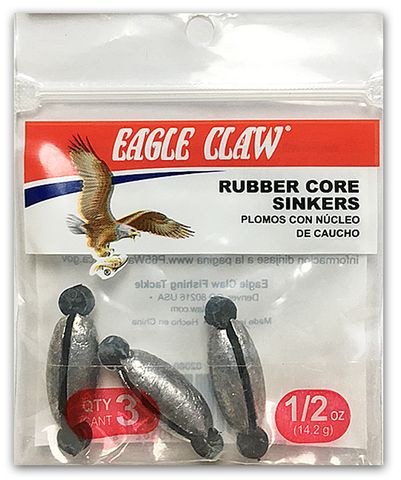 1/2 OZ RUBBER CORE- TWIST LOCK SINKERS 4PK   12PK/BX