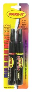 SPIKE-IT DIP-N-GLO MARKERS FIRE RED/CHART 2PK