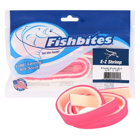 FISHBITES SALTWATER E-Z SHRIMP LONG LAST FLESH/PINK 2CT